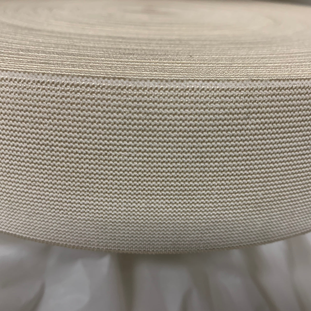 50mm Raw White Woven Elastic 902 – 50m roll | Detail view 1 | Elastix