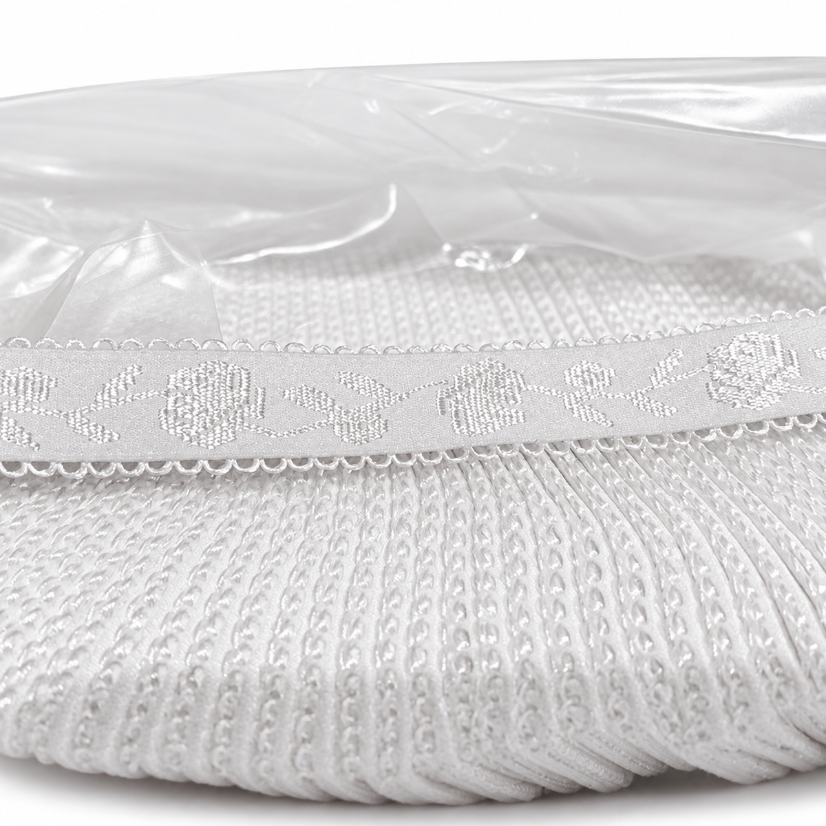 13mm White Rose Jacquard Bra-Strap Elastic – 25m pack | Detail view 1 | Elastix