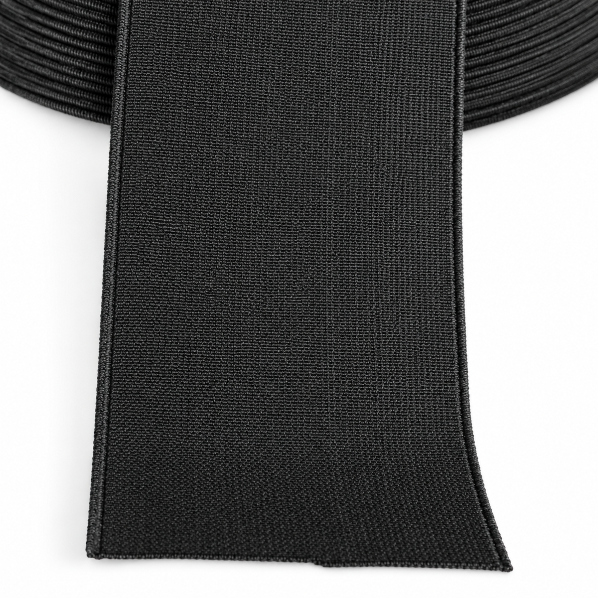 75mm Black Woven Elastic 902 – 500m pack (10 × 50m rolls) | Product view | Elastix