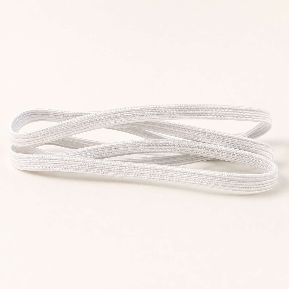 3mm white braided elastic on a 180 metre reel