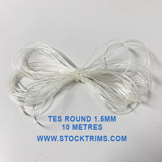 1.5mm Transparent Latex-Free Round Elastic – 10m hank | Product view | Elastix