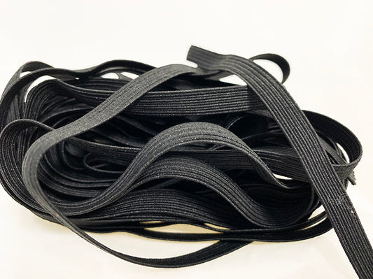 8mm Black Braided Elastic – 1m length | Product view | Elastix