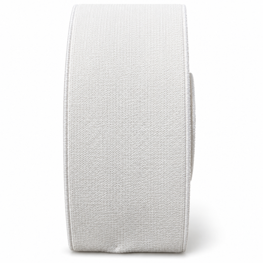 50mm Raw White Woven Elastic 904 – 50m roll | Product view | Elastix